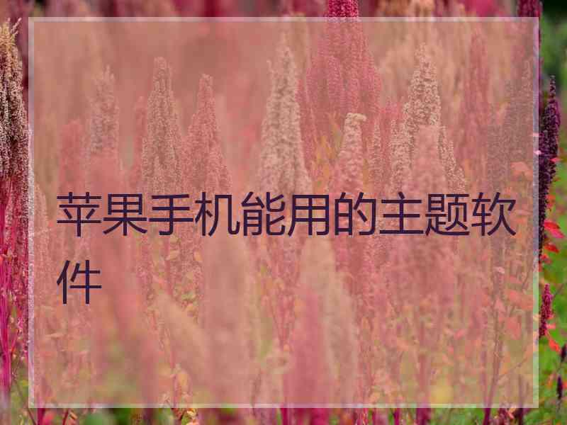 苹果手机能用的主题软件