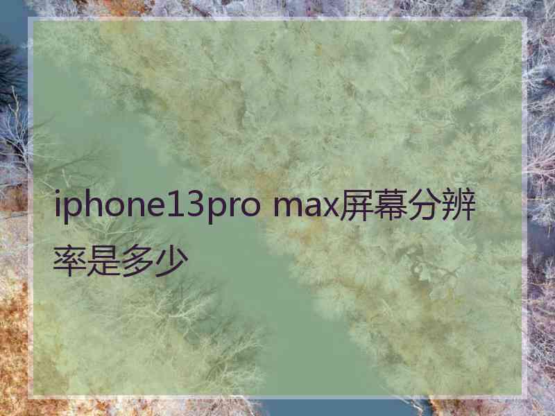 iphone13pro max屏幕分辨率是多少