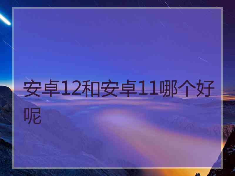 安卓12和安卓11哪个好呢