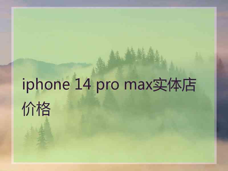 iphone 14 pro max实体店价格