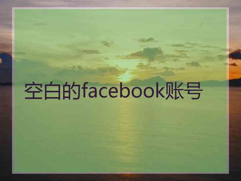 空白的facebook账号