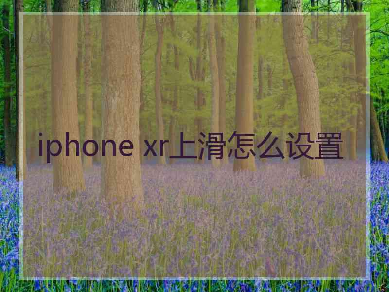 iphone xr上滑怎么设置