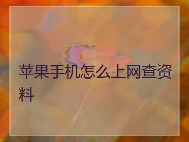 苹果手机怎么上网查资料