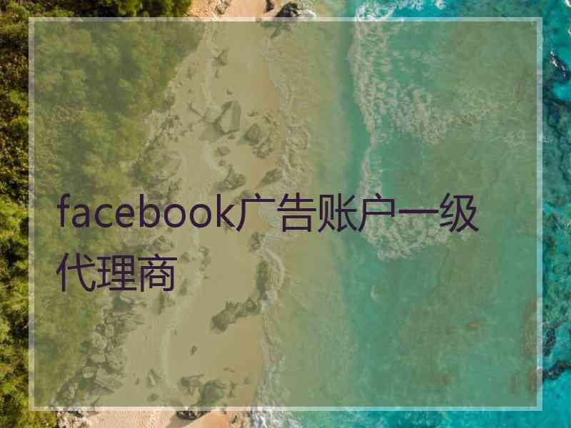 facebook广告账户一级代理商