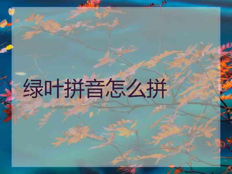 绿叶拼音怎么拼