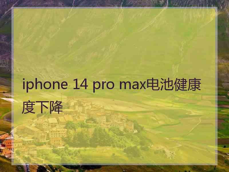 iphone 14 pro max电池健康度下降