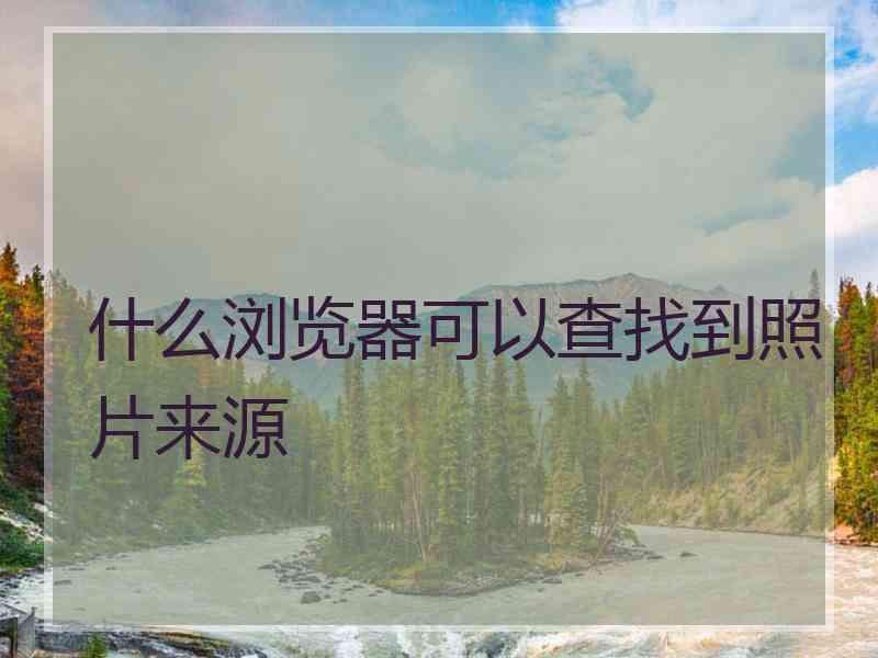 什么浏览器可以查找到照片来源