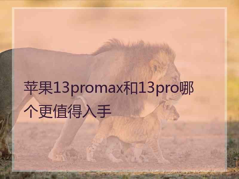 苹果13promax和13pro哪个更值得入手