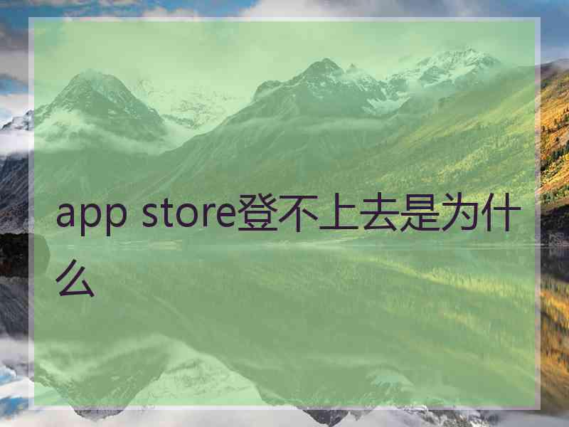 app store登不上去是为什么