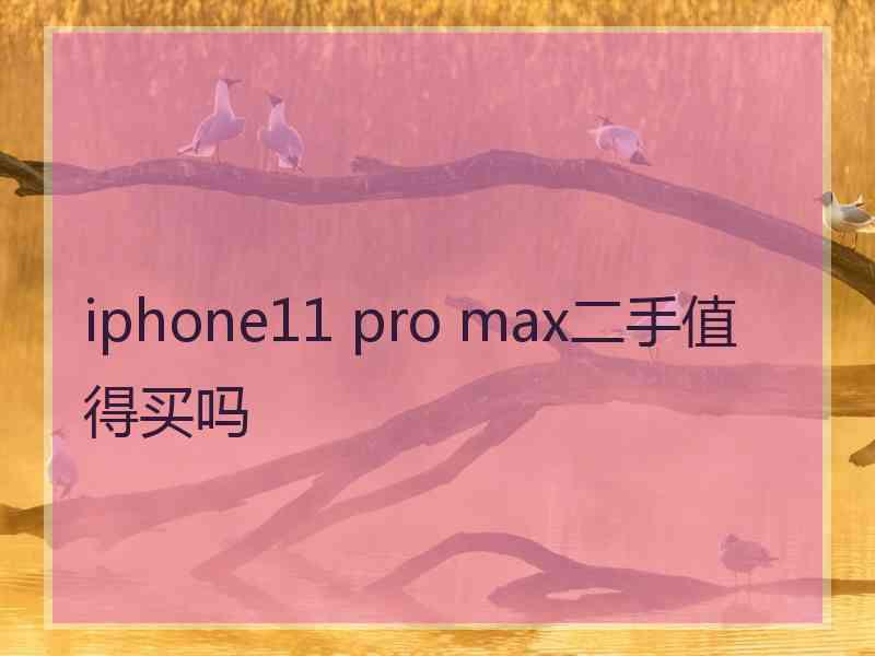 iphone11 pro max二手值得买吗