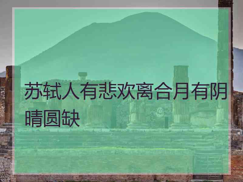 苏轼人有悲欢离合月有阴晴圆缺