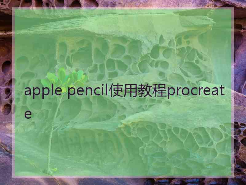 apple pencil使用教程procreate