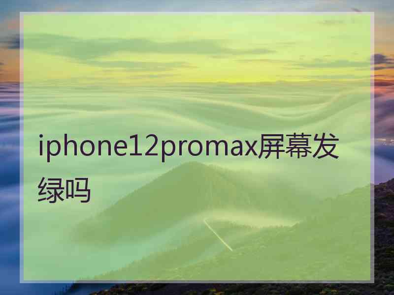 iphone12promax屏幕发绿吗