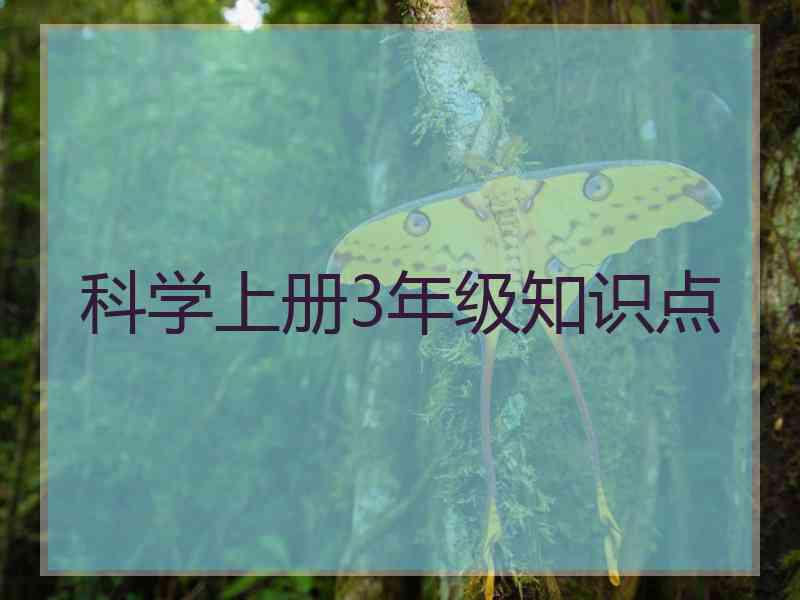 科学上册3年级知识点