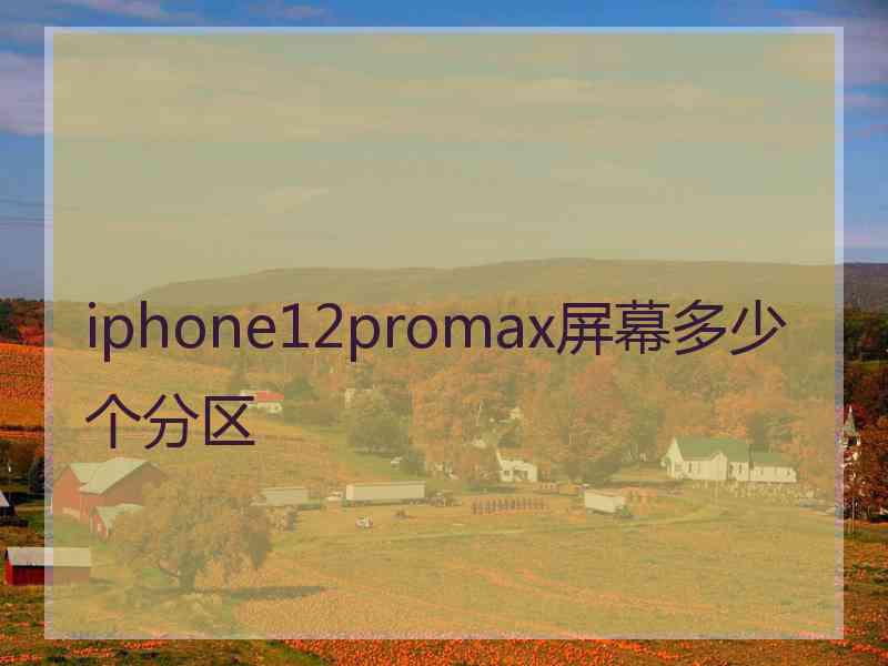 iphone12promax屏幕多少个分区