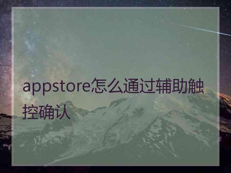 appstore怎么通过辅助触控确认