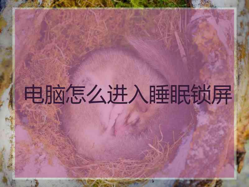 电脑怎么进入睡眠锁屏