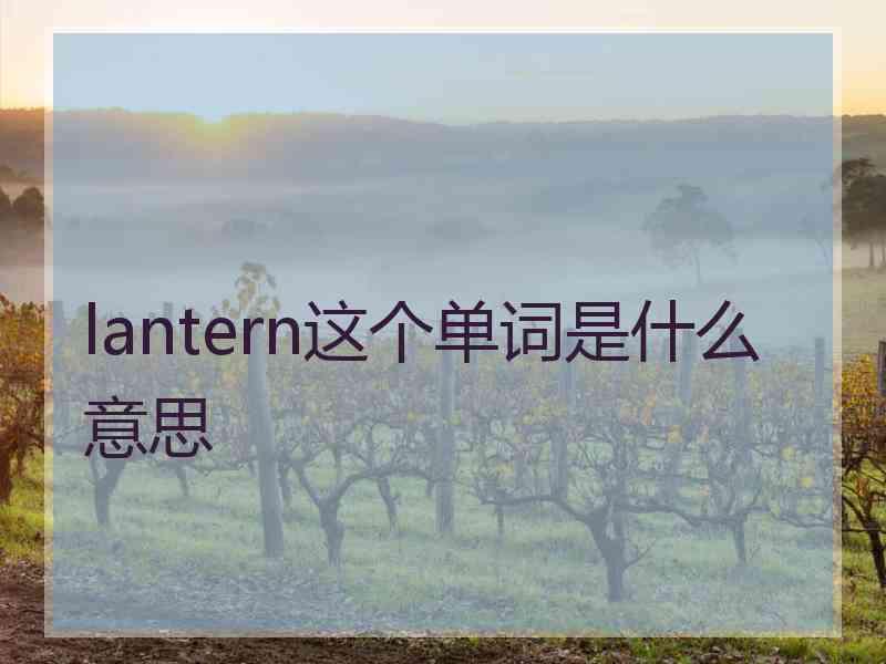 lantern这个单词是什么意思