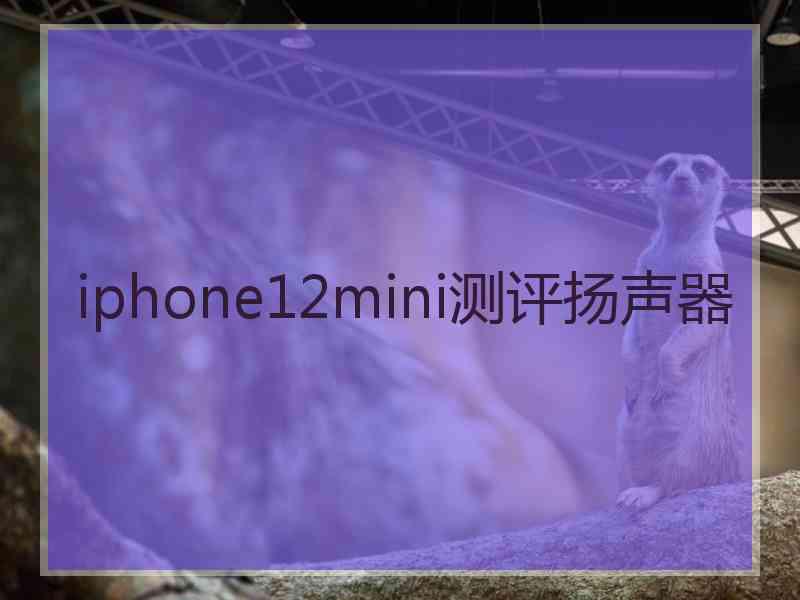 iphone12mini测评扬声器