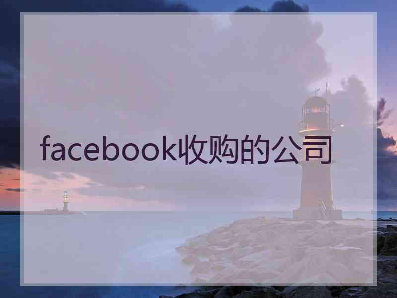 facebook收购的公司