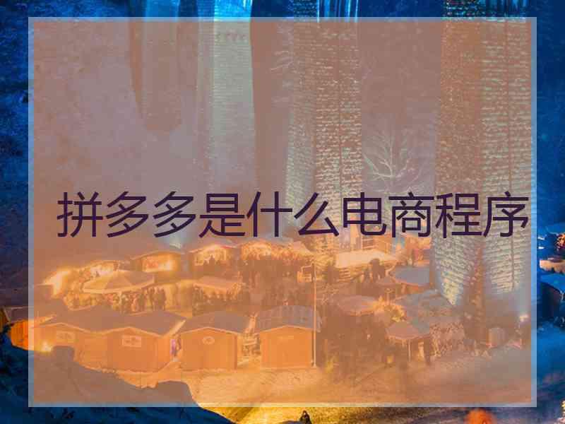 拼多多是什么电商程序