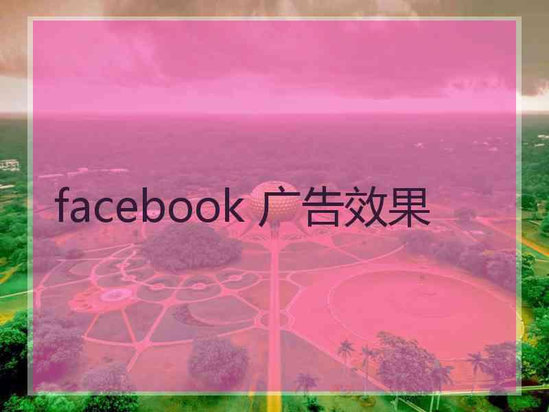 facebook 广告效果