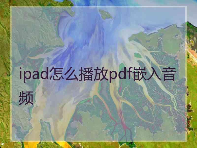 ipad怎么播放pdf嵌入音频