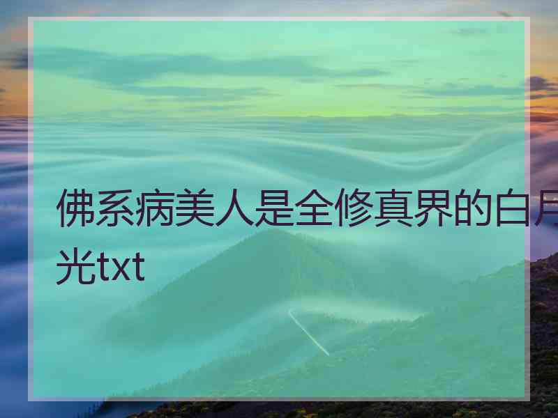 佛系病美人是全修真界的白月光txt