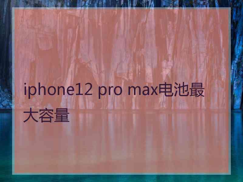 iphone12 pro max电池最大容量