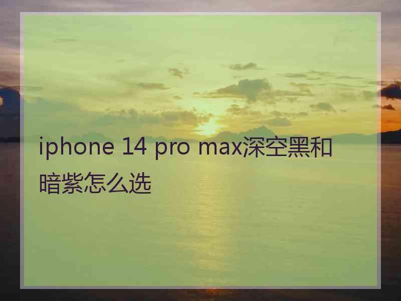 iphone 14 pro max深空黑和暗紫怎么选