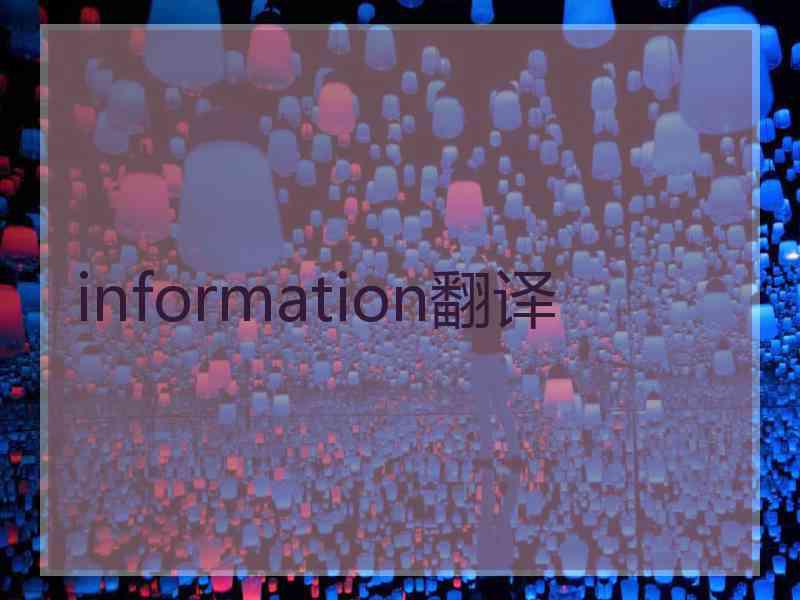 information翻译