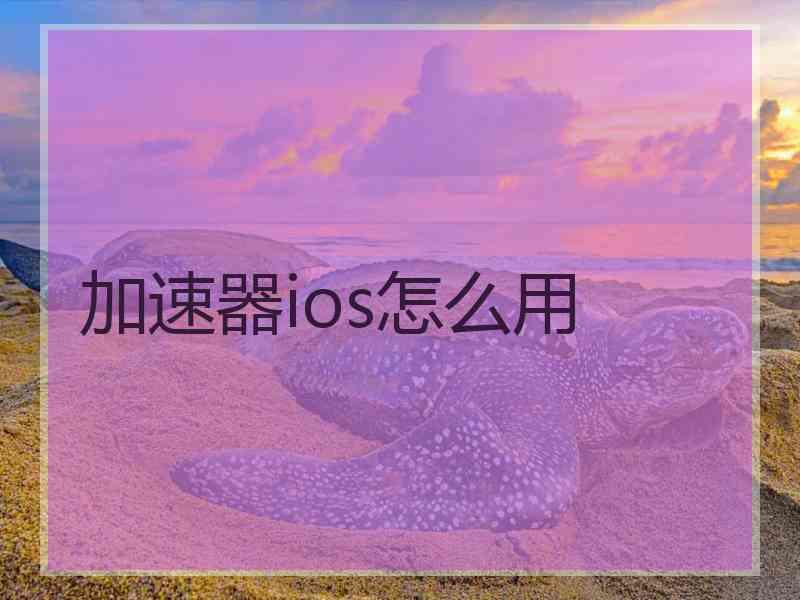 加速器ios怎么用