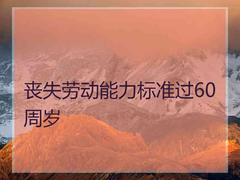 丧失劳动能力标准过60周岁