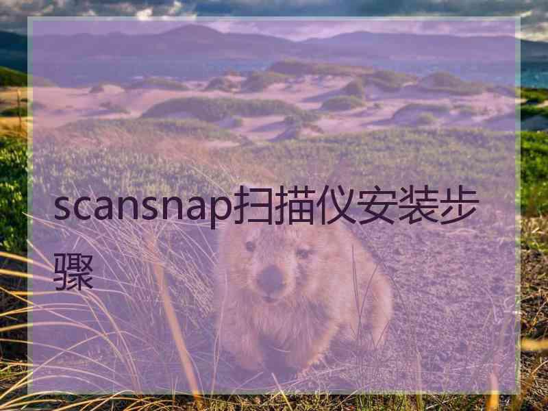 scansnap扫描仪安装步骤