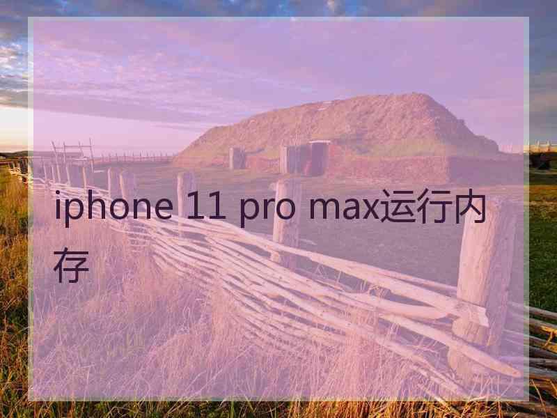 iphone 11 pro max运行内存