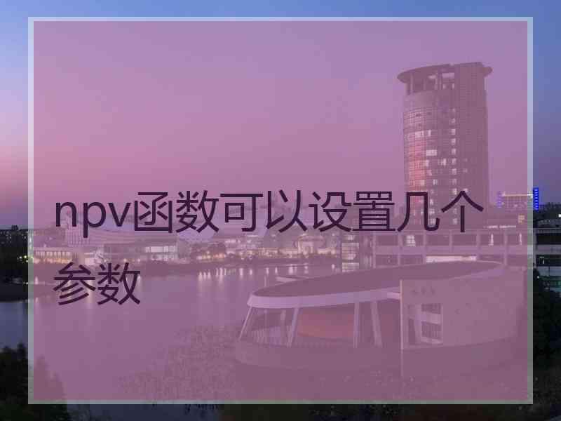 npv函数可以设置几个参数