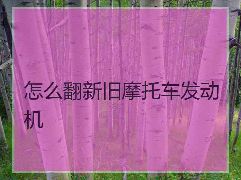 怎么翻新旧摩托车发动机