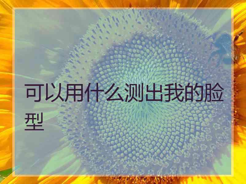 可以用什么测出我的脸型