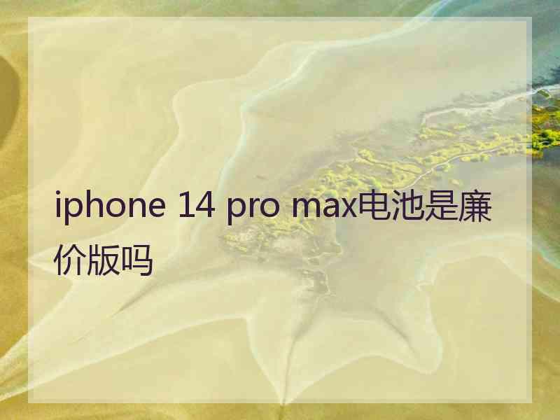 iphone 14 pro max电池是廉价版吗