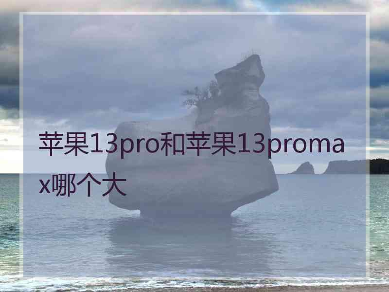 苹果13pro和苹果13promax哪个大