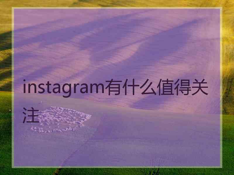 instagram有什么值得关注