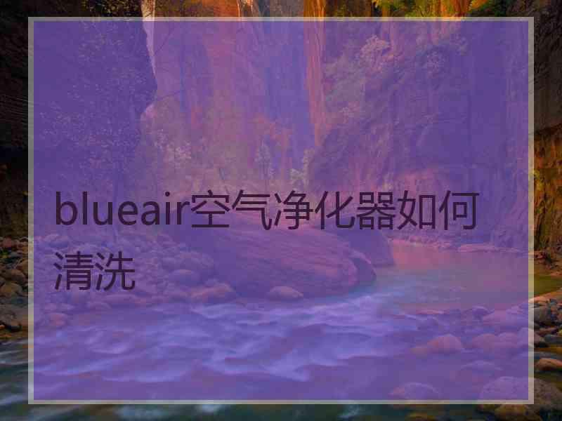 blueair空气净化器如何清洗