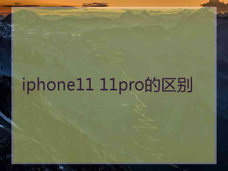 iphone11 11pro的区别