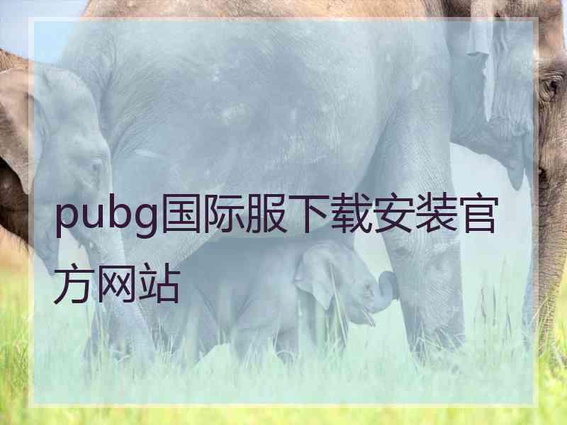 pubg国际服下载安装官方网站