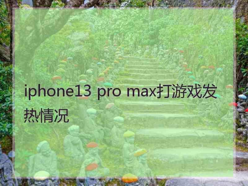 iphone13 pro max打游戏发热情况