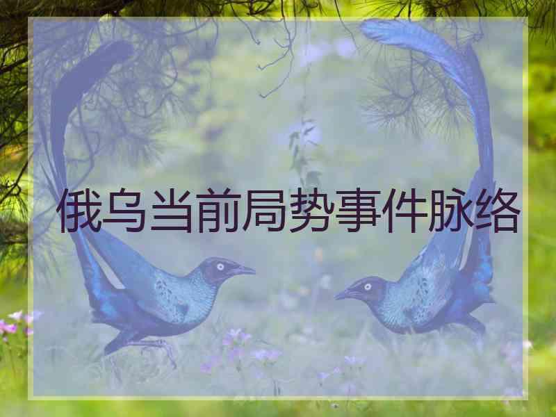 俄乌当前局势事件脉络