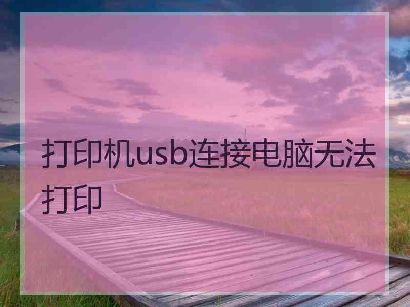 打印机usb连接电脑无法打印