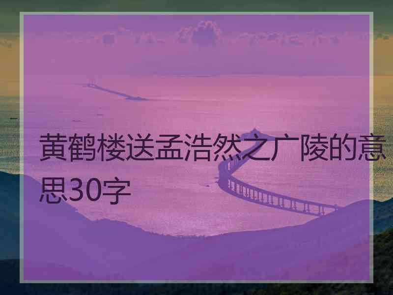 黄鹤楼送孟浩然之广陵的意思30字