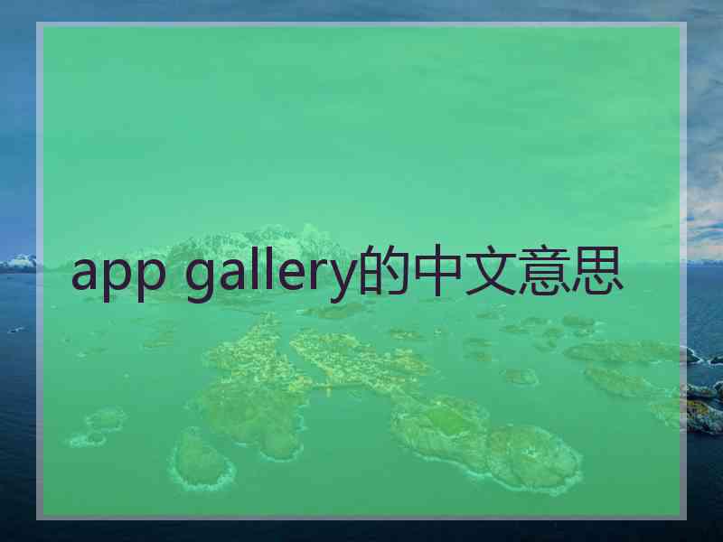 app gallery的中文意思