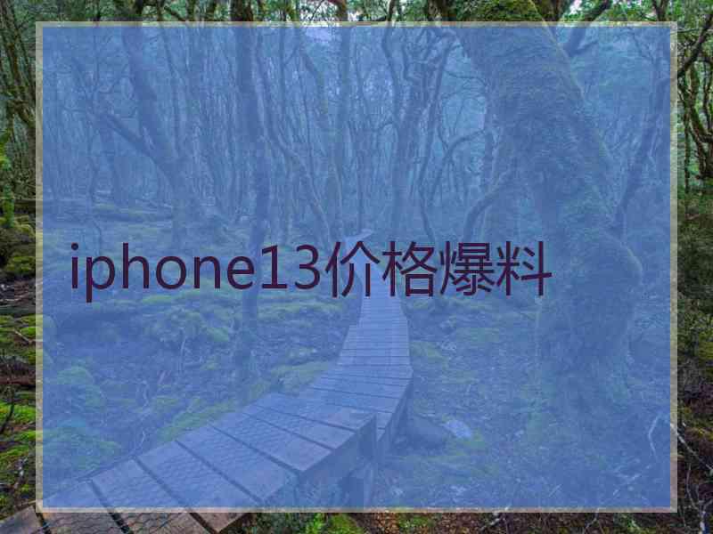 iphone13价格爆料